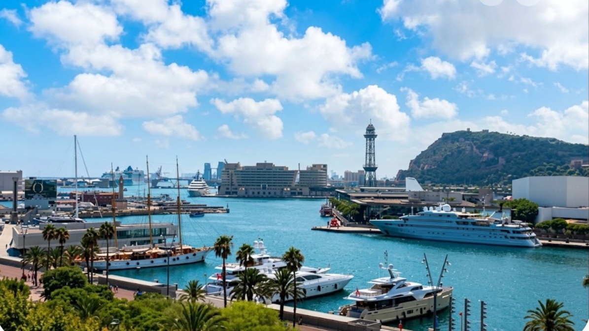 Charmant appartement Barceloneta avec vue sur Port Vell, lumière naturelle et galería ouverte.