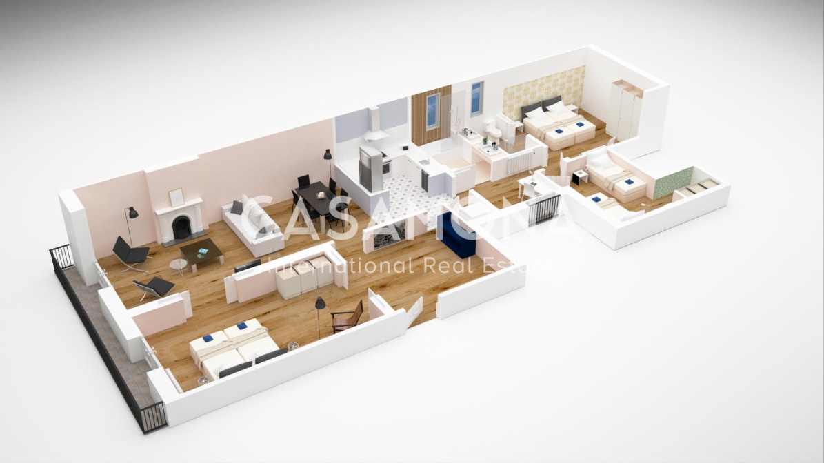 Luxurious 3 Bedroom Apartment with a Balcony in Barceloneta
