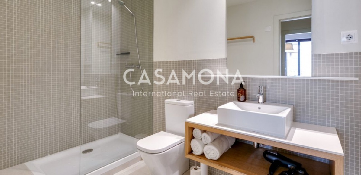 Moderno apartamento de 1 dormitorio con balcones y terraza en un edificio renovado