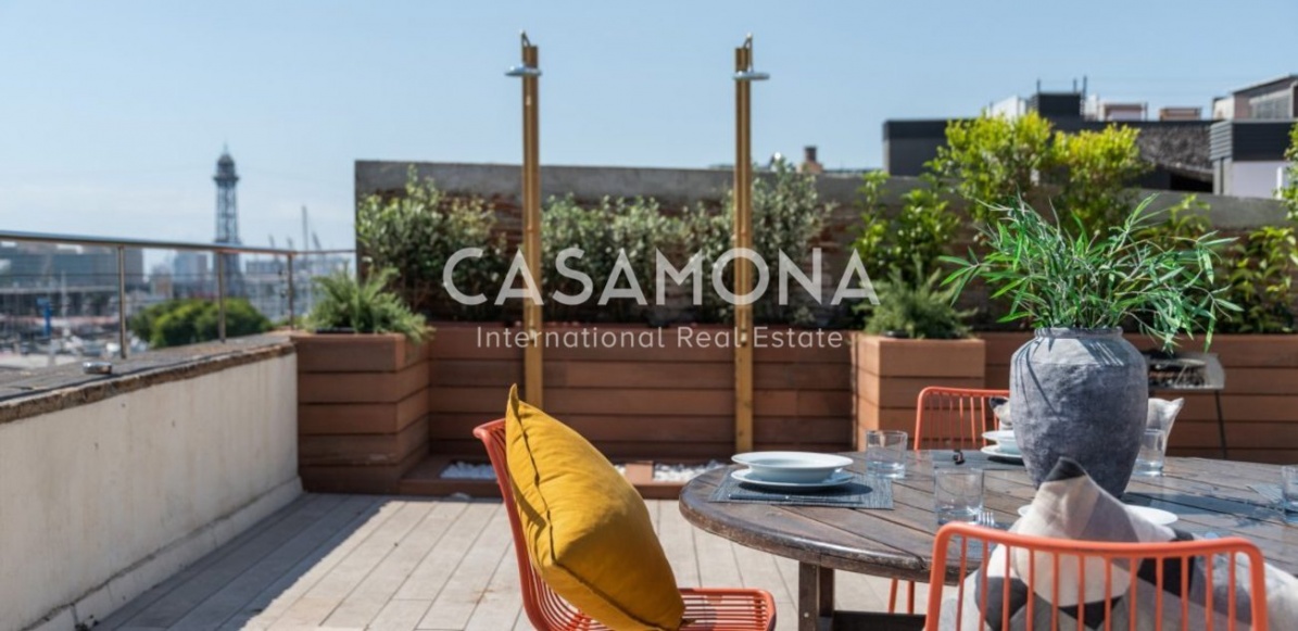 Moderne 1-Zimmer-Wohnung mit Balkon und Terrasse in einem renovierten Gebäude