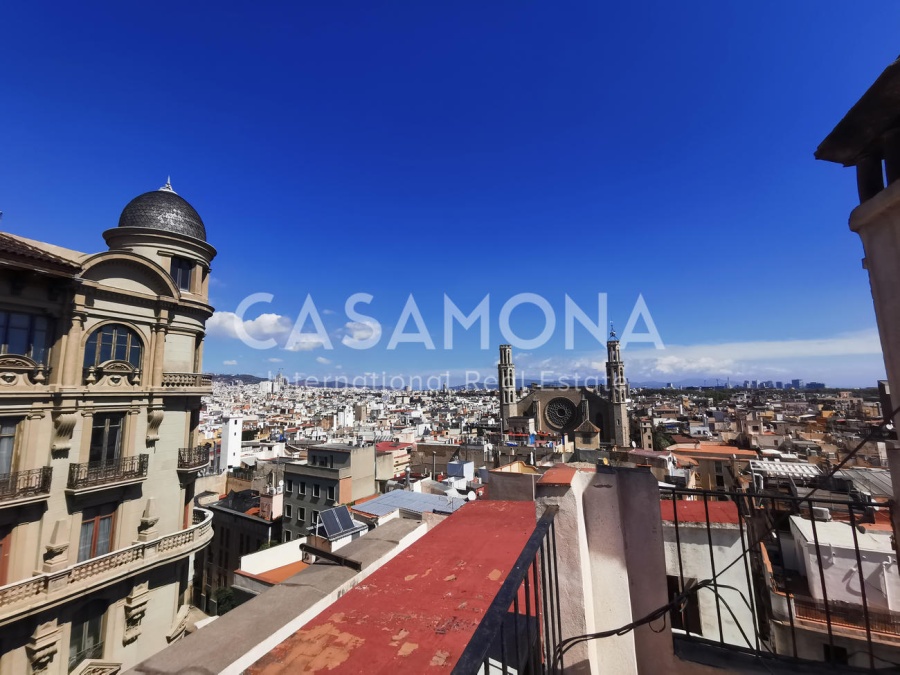 Nouvel appartement rénové sur la Via Laietana grande terrasse communautaire avec vue