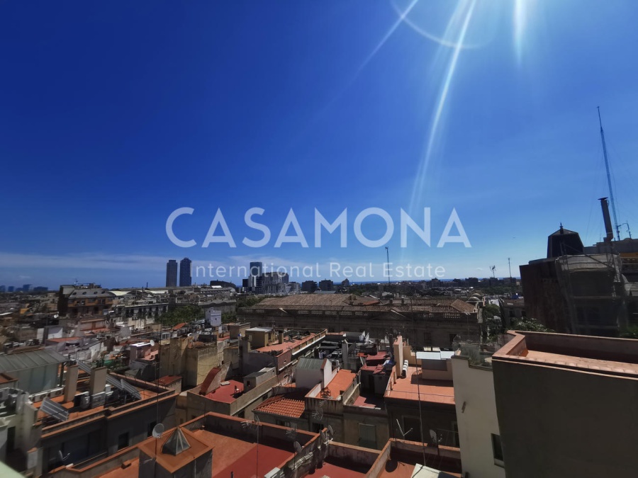 Nouvel appartement rénové sur la Via Laietana grande terrasse communautaire avec vue
