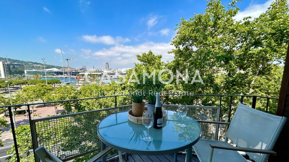 Moderno Apartamento de 1 Dormitorio con Vistas al Mar en Port Vell Moderno Apartamento de 1 Dormitorio con Vistas al Mar en Port Vell