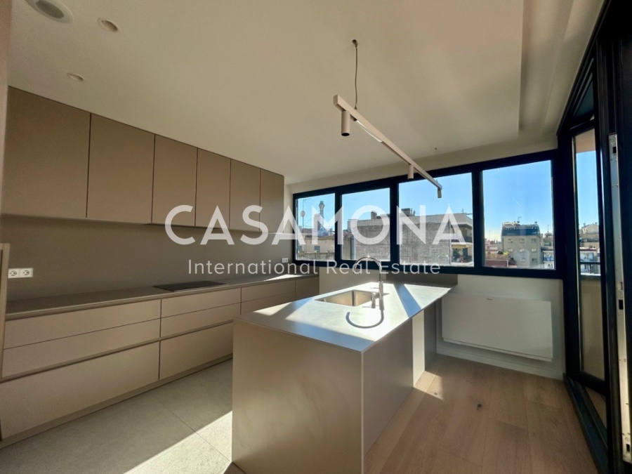 Luxuriöses Penthouse mit mehreren Terrassen an der Rambla Cataluña