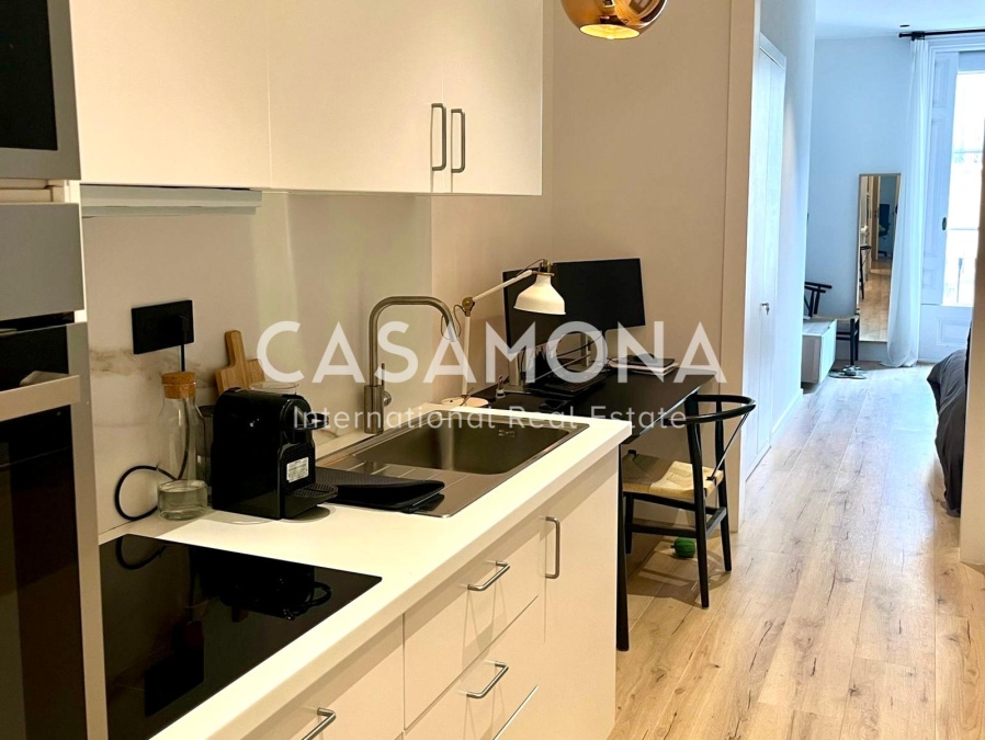 Appartement lumineux de 1 chambre avec balcon sur la Rambla de Catalunya