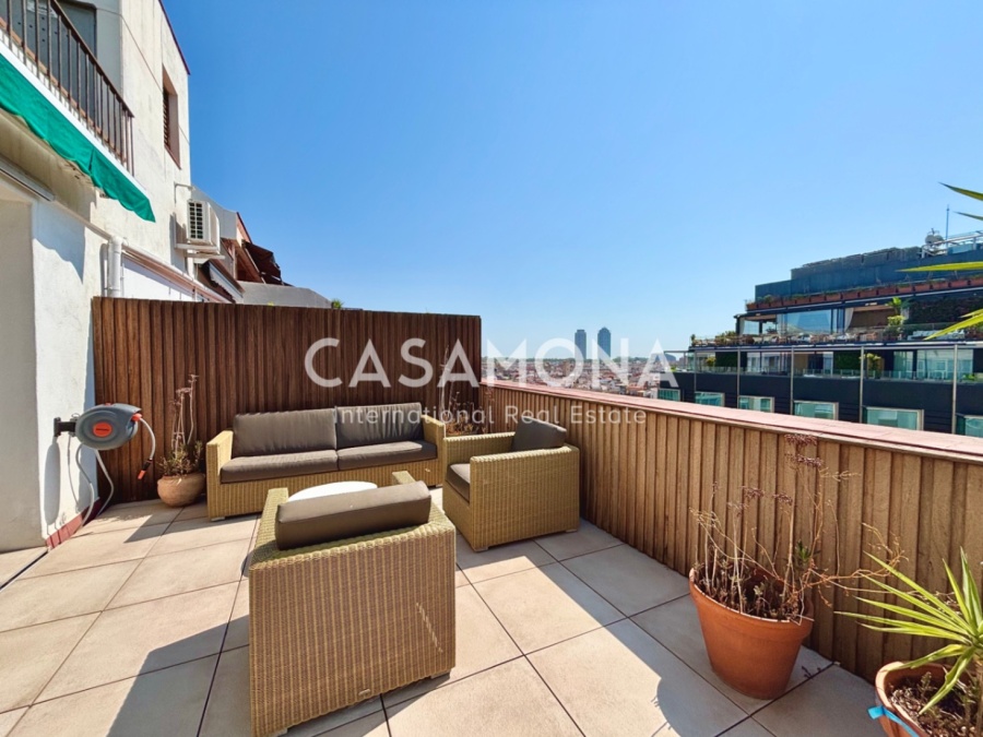 (SOLD) Luxuriöse 3-Zimmer Wohnung mit privater Terrasse im künstlerischen Viertel Sant Pere