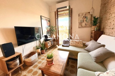 (SOLD) Authentic Catalan- Style 2 Bedroom Apartment with Private Balcony in Sants
