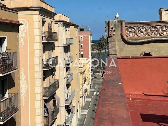 FOR INVESTORS (No Rental Price Cap) Dual Studio Penthouse with Sea-View Community Terrace in Barceloneta