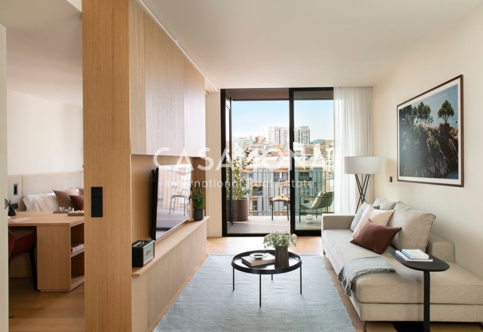 Elegant apartament d'1 habitació amb terrassa privada a Barcelona