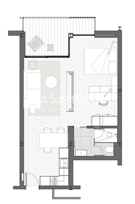 Elegant apartament d'1 habitació amb terrassa privada a Barcelona